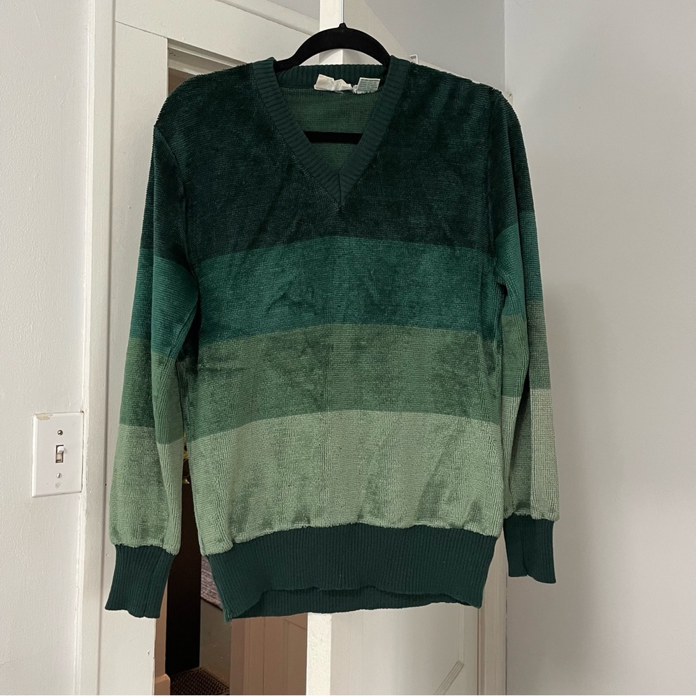 Vintage Green Striped Sweater